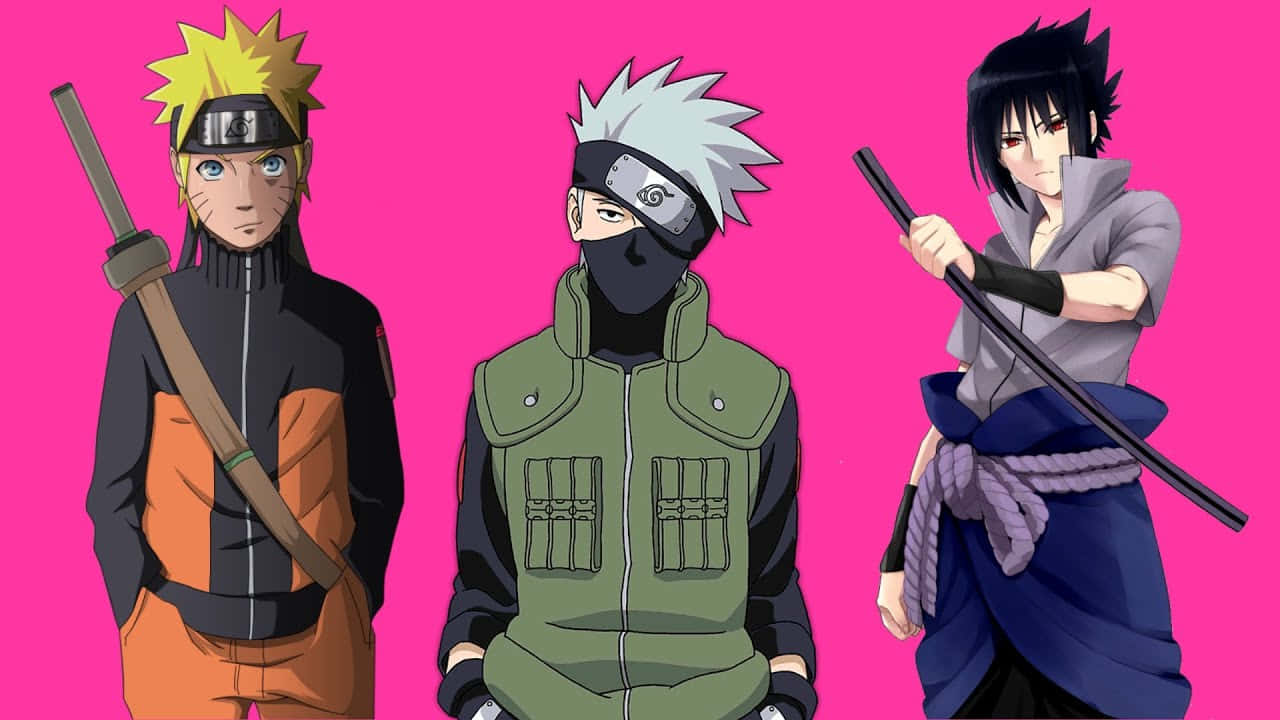 'young Naruto, Sasuke And Kakashi, Mentors Of The Hidden Leaf Village' Wallpaper