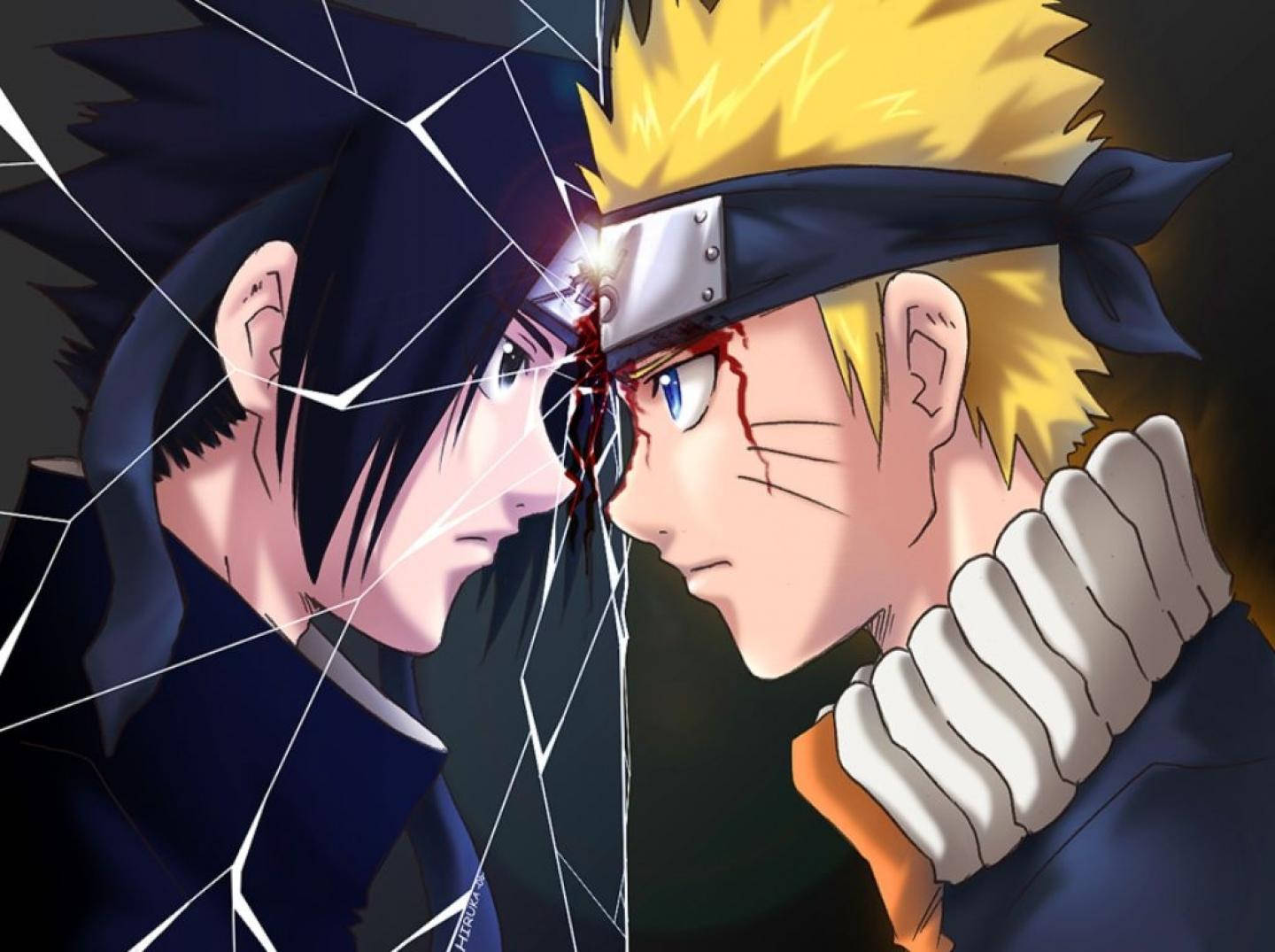 Young Sasuke Vs Naruto Wallpaper