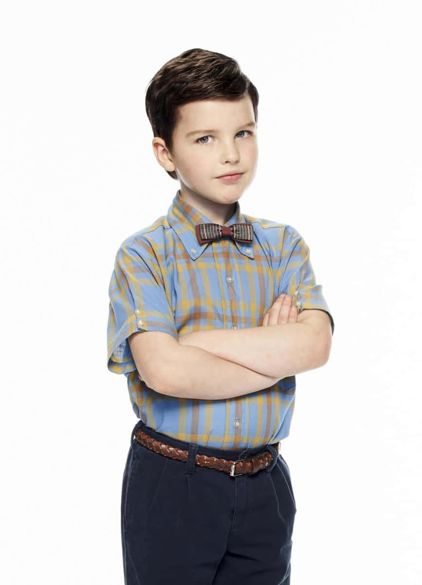 Young Sheldon Confident Pose Wallpaper