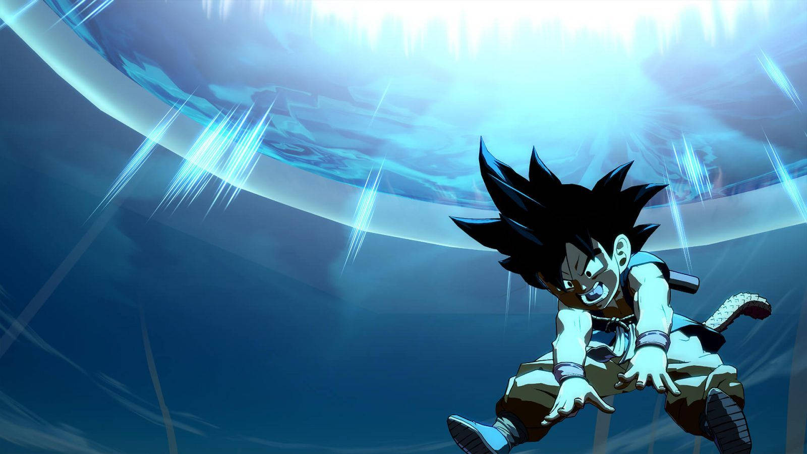 Young Son Goku Spirit Bomb Wallpaper