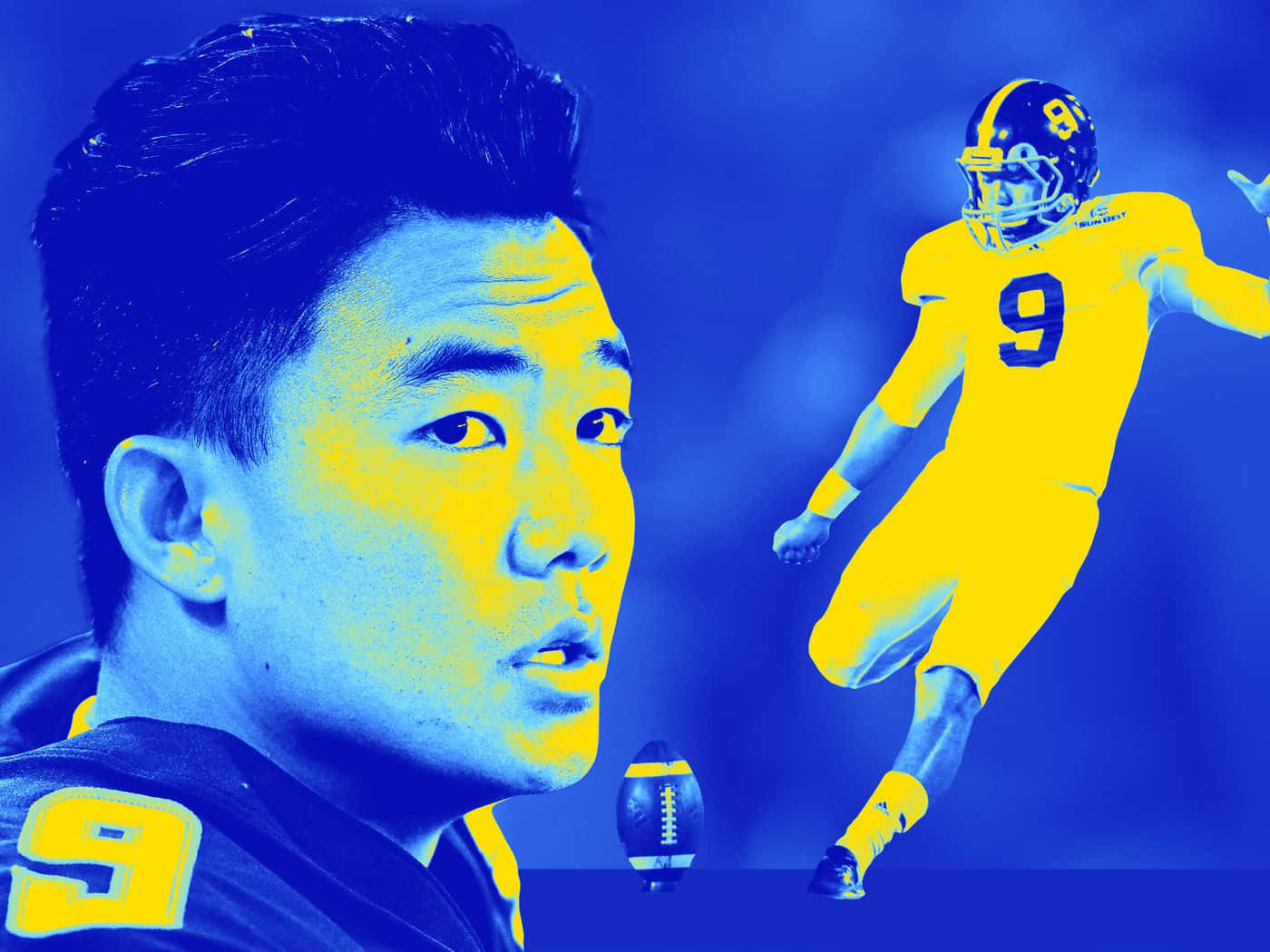 Younghoe Koo Football Kicker Dual Image Wallpaper