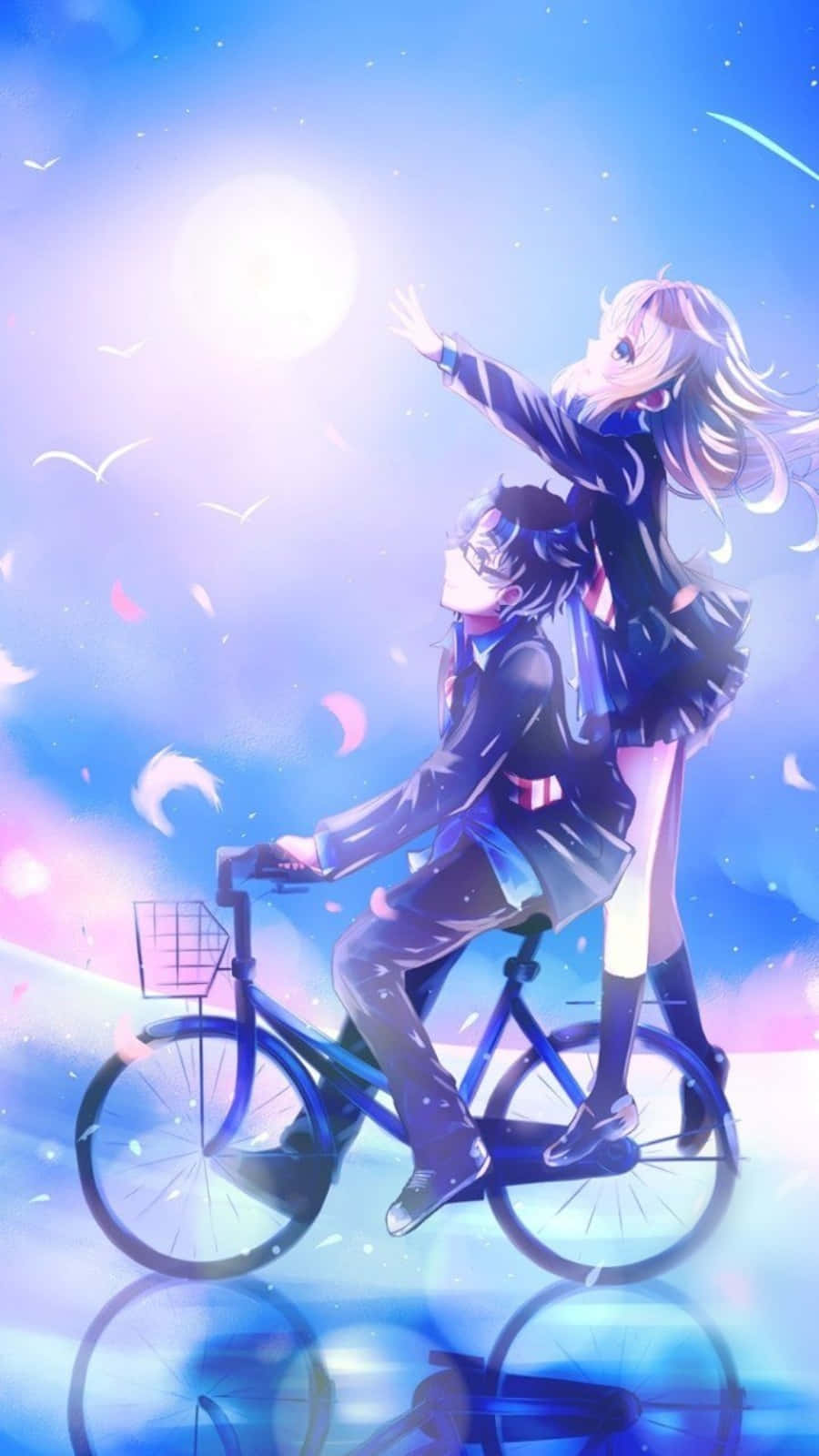 Your Lie In April Iphone Kosei Kaori Bike Pictures Wallpaper