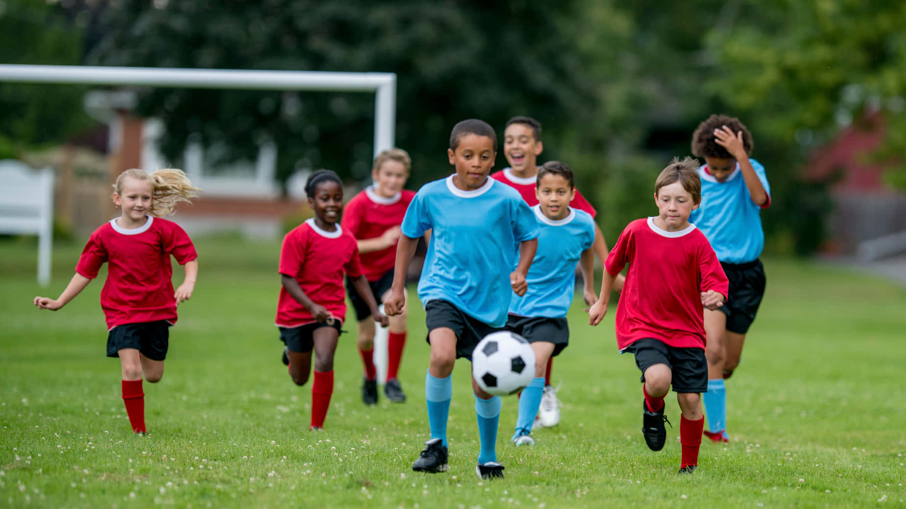 Youth Soccer Matchin Action Wallpaper