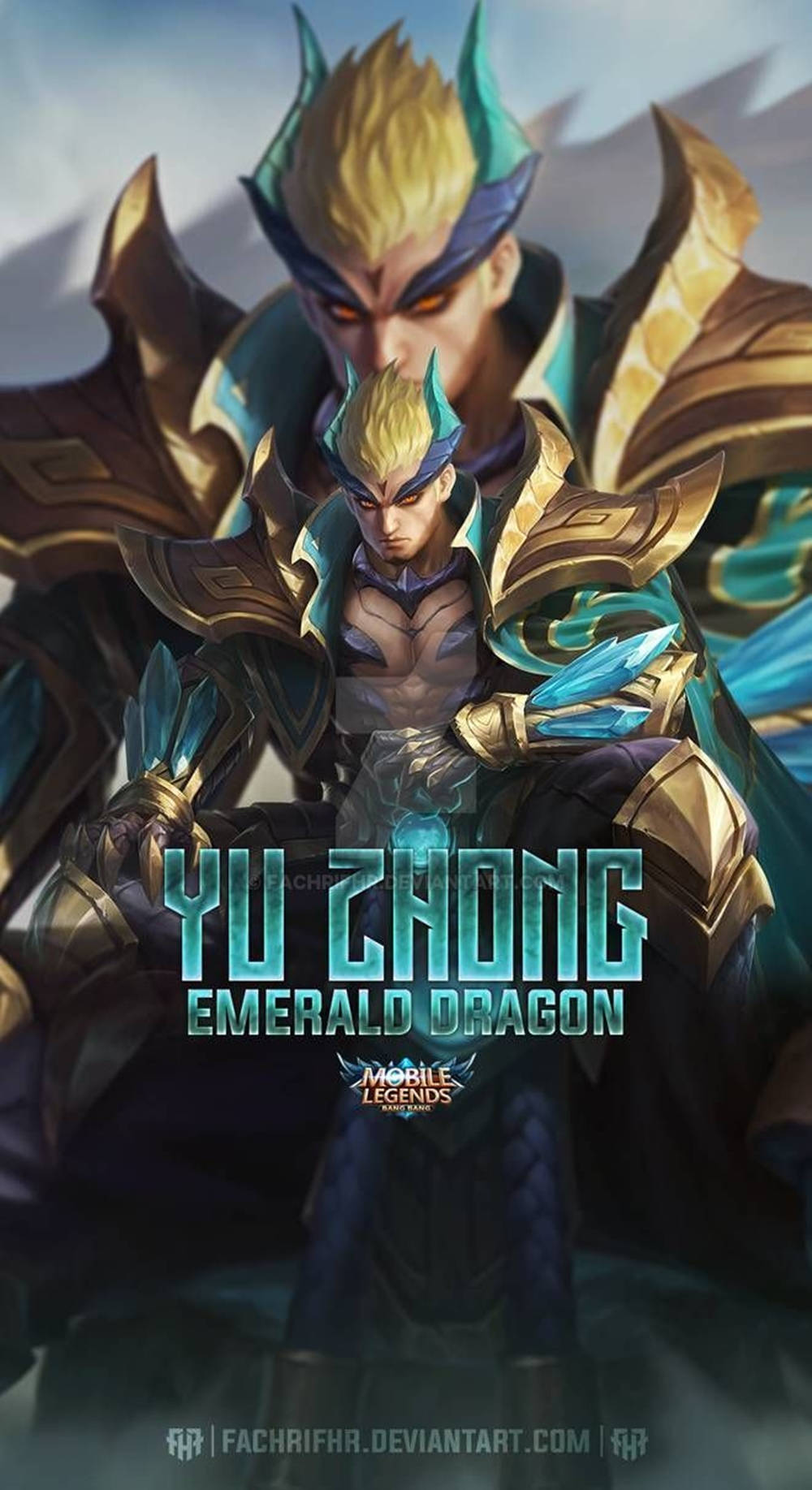 Yu Zhong Emerald Dragon Portrait Wallpaper