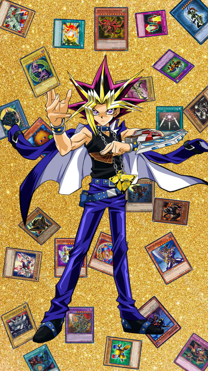 Yugi Muto In Action, Showcasing His Duelist Skills Wallpaper