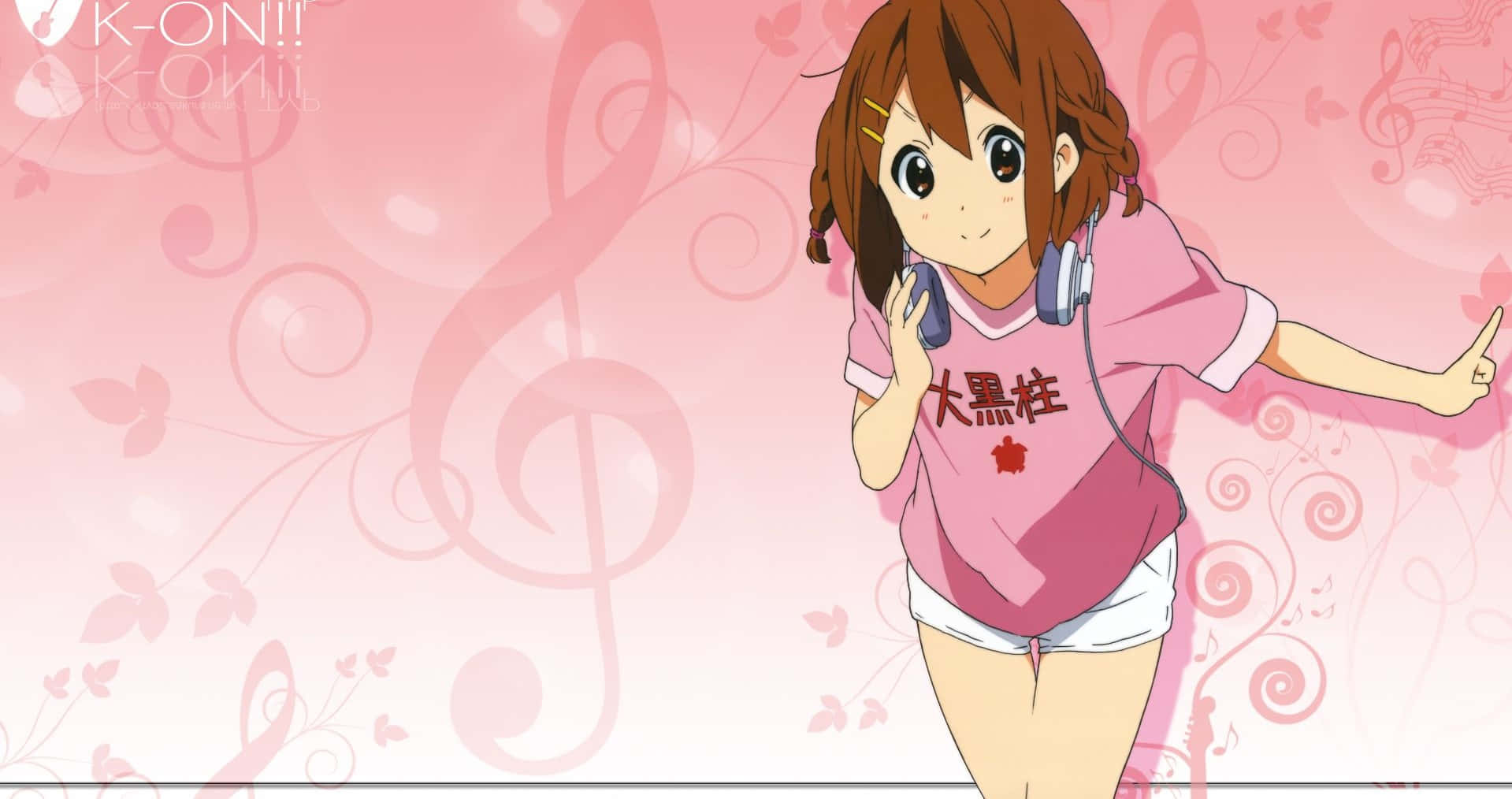 Yui Hirasawa Playing Guitar With Passion Wallpaper