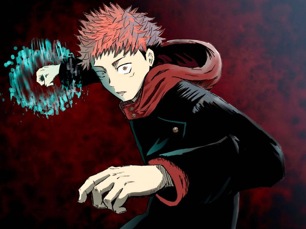 “yuji Itadori Unleashing His Black Flash In Jujutsu Kaisen” Wallpaper