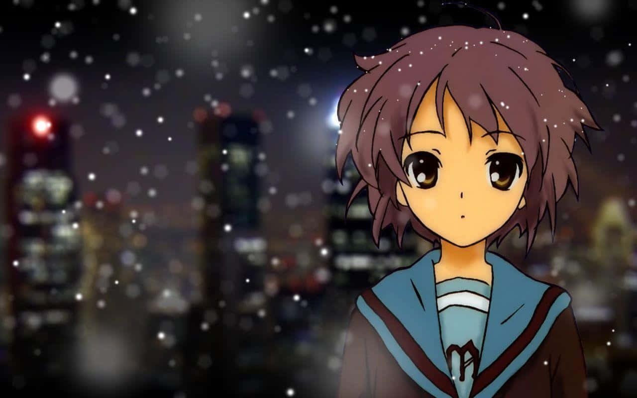 Yuki Nagato, A Captivating Character From The Haruhi Suzumiya Series Wallpaper