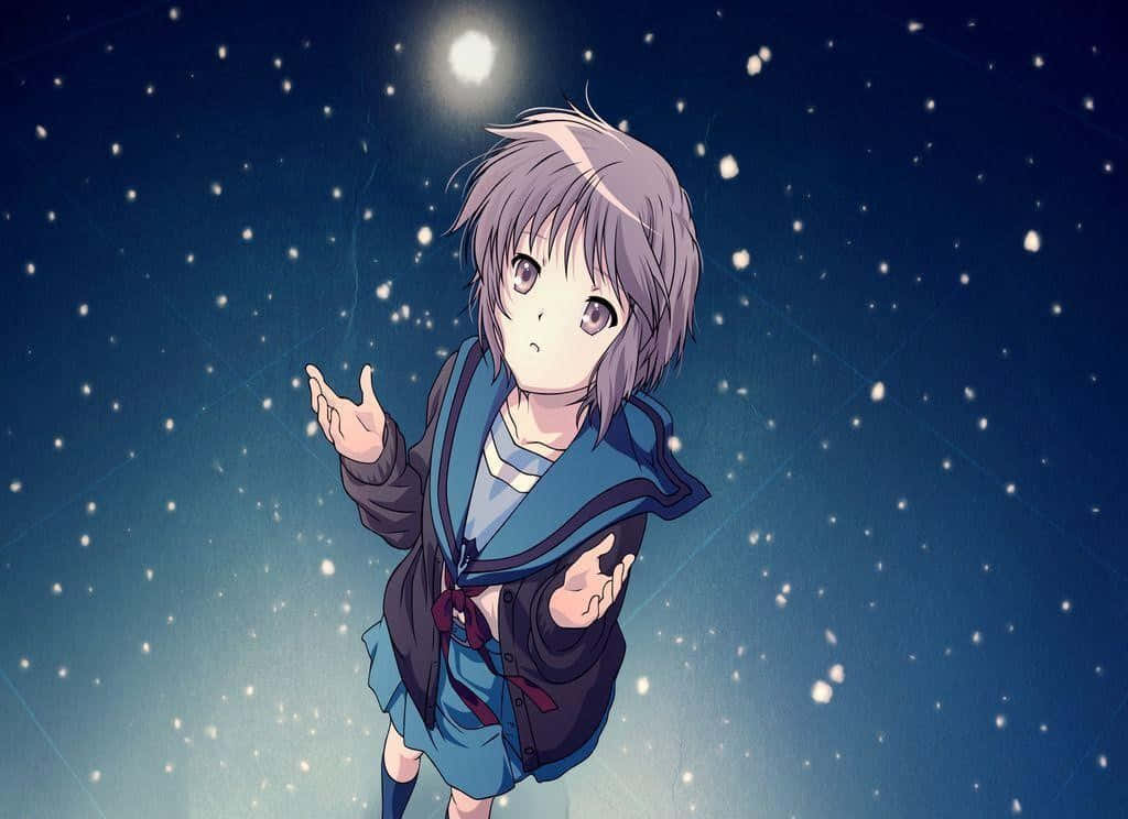 Yuki Nagato - Animated Character In Action Wallpaper