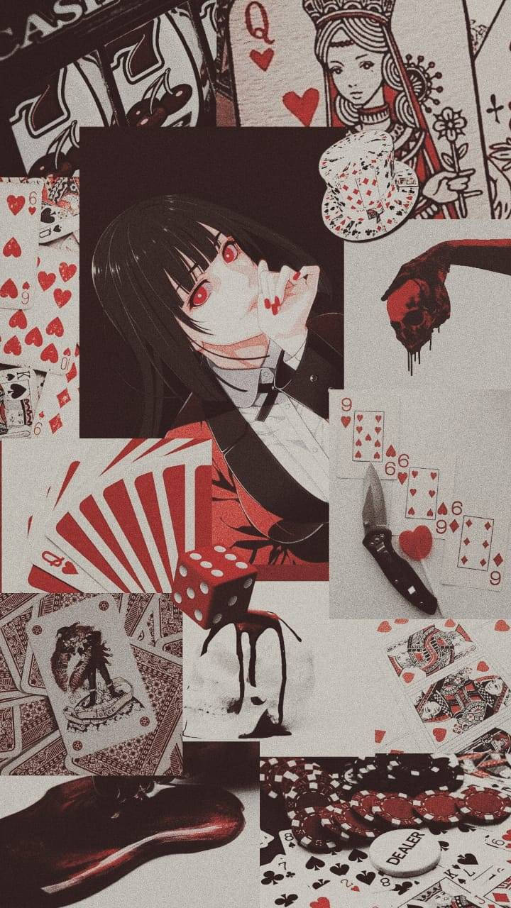 Yumeko Jabami Competing To Win In Kakegurui's Gambling Games Wallpaper