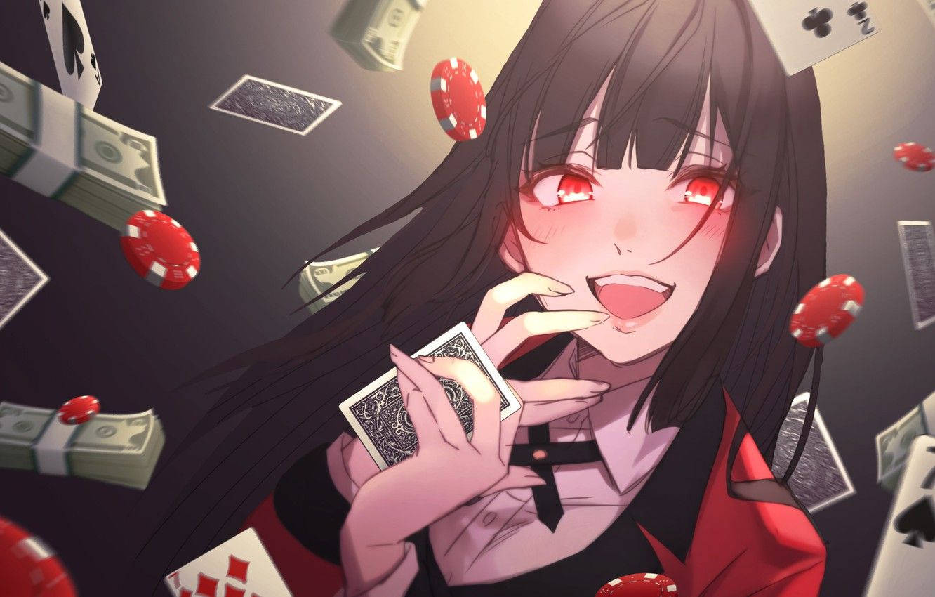 Yumeko Jabami Shows Off Her Grand Gambling Fortune Wallpaper