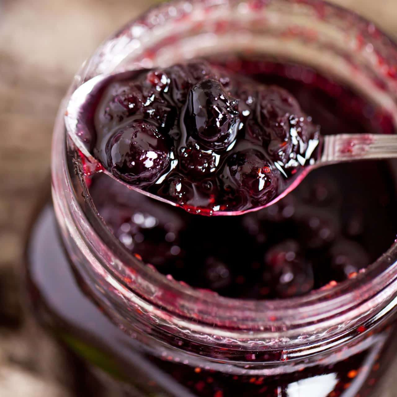 Yummy Blueberry Jam Ready For Breakfast Wallpaper