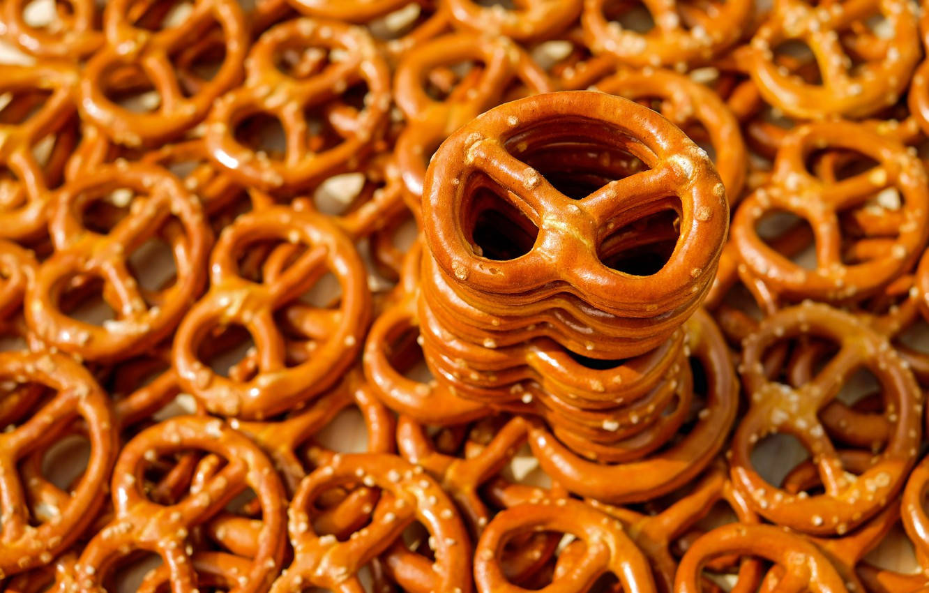 Yummy Pretzels Piled Up Wallpaper