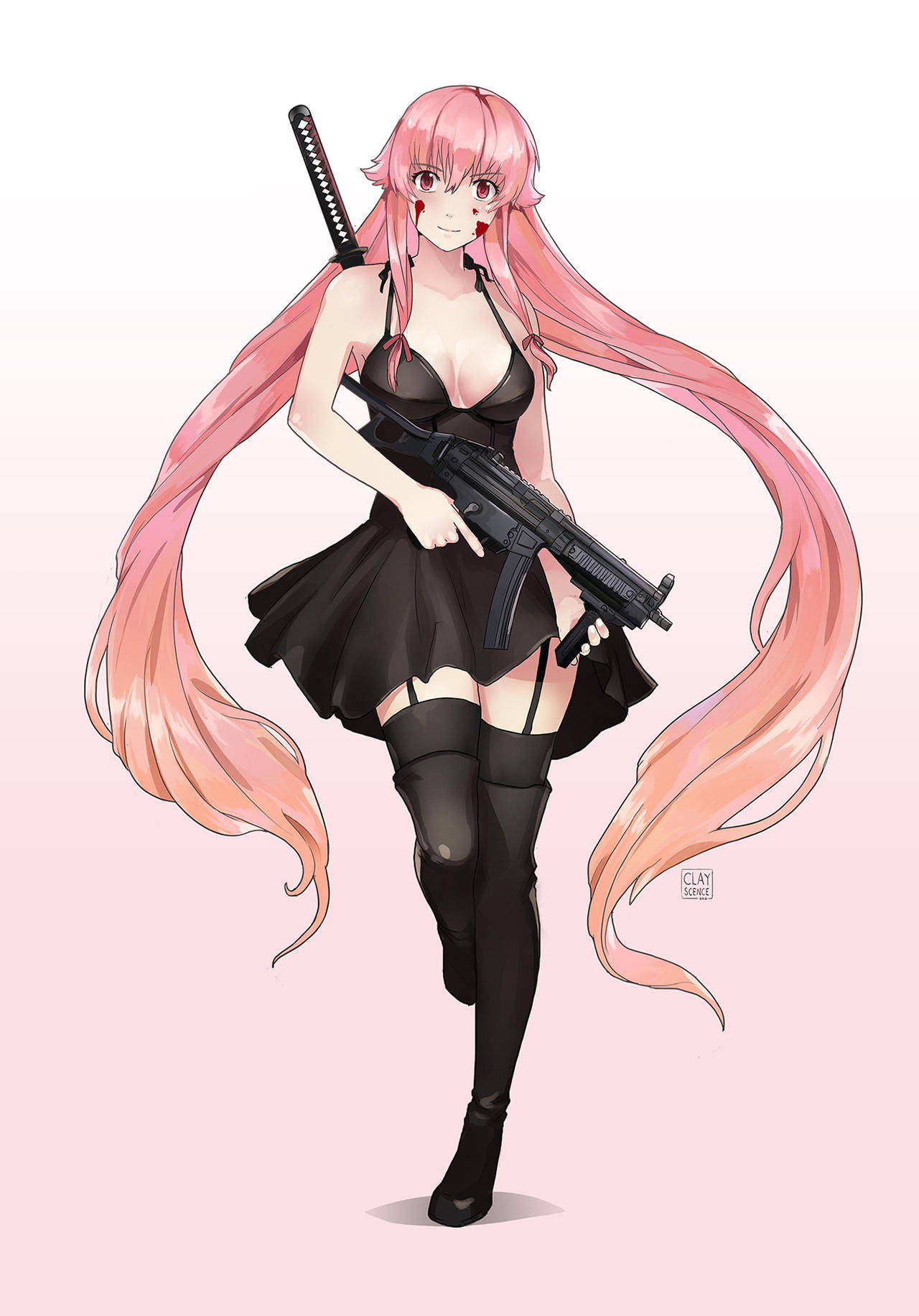 Yuno Gasai Fighting Dress Wallpaper