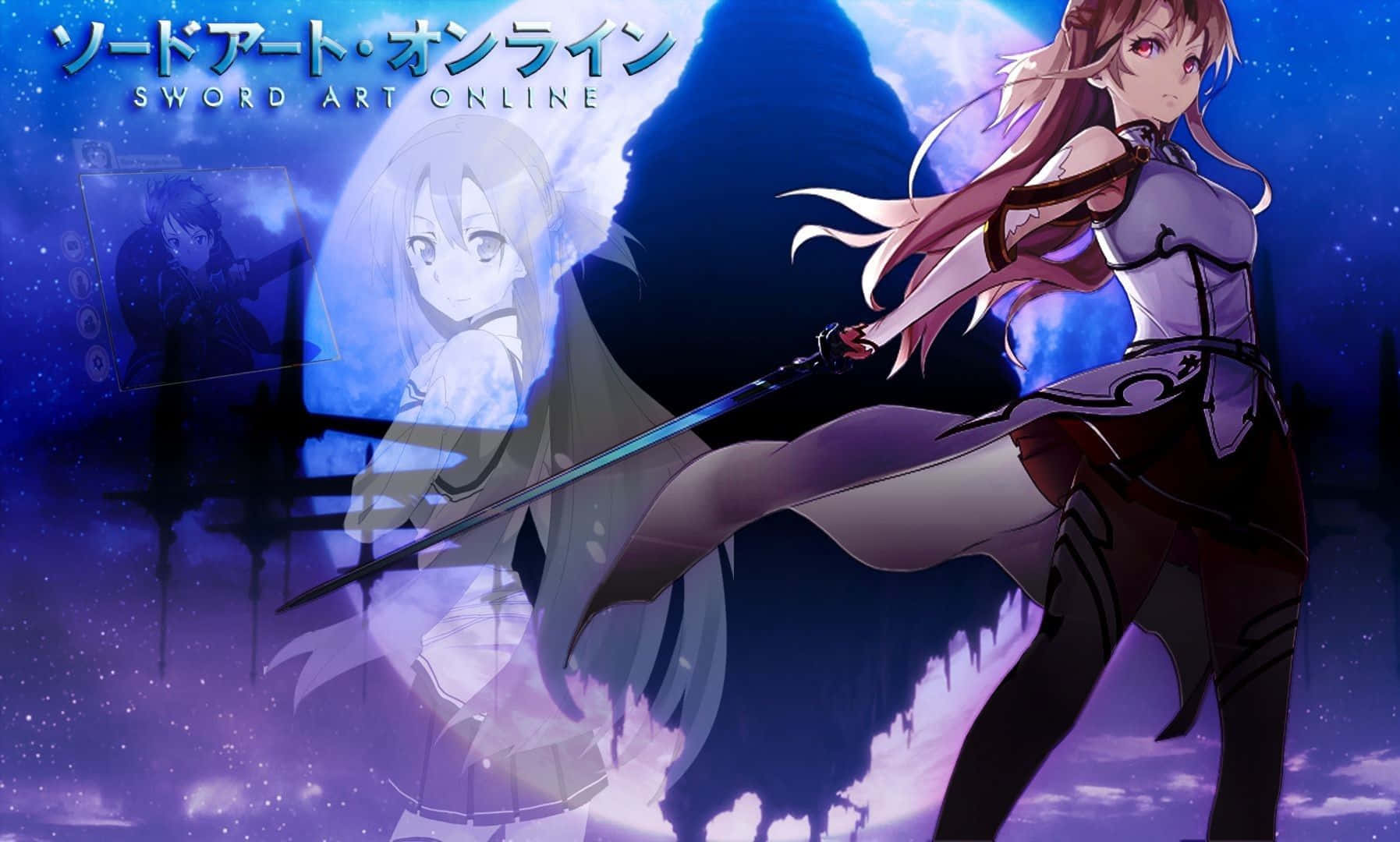 Yuuki Asuna Wielding Her Sword In A Battle Stance Wallpaper