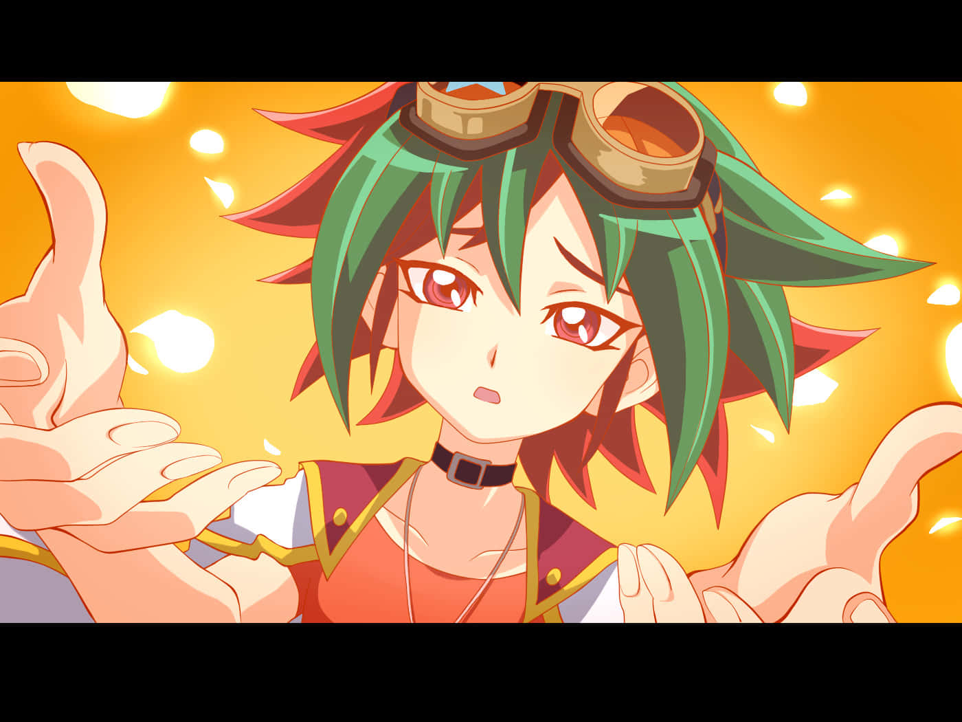 Yuya Sakaki Displaying His Dueling Skills Wallpaper