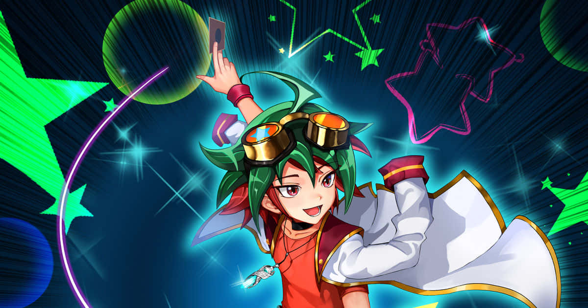 Yuya Sakaki Showcasing His Entertainment Dueling Style Wallpaper