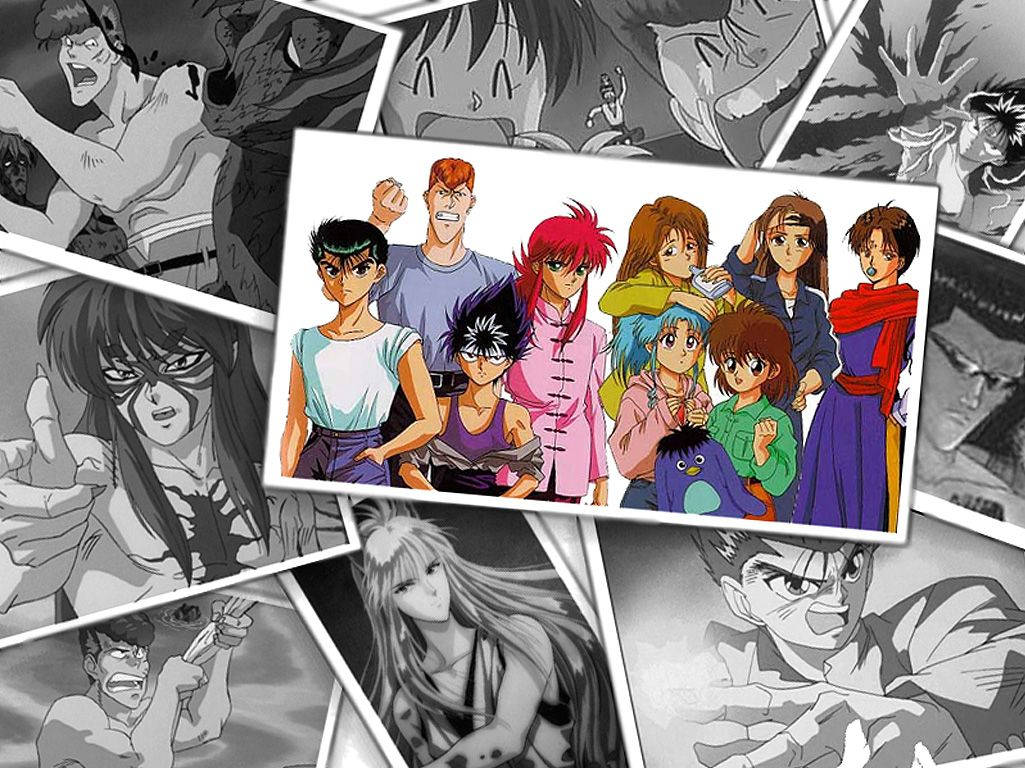 Yuyu Hakusho Greyscale Poster Wallpaper