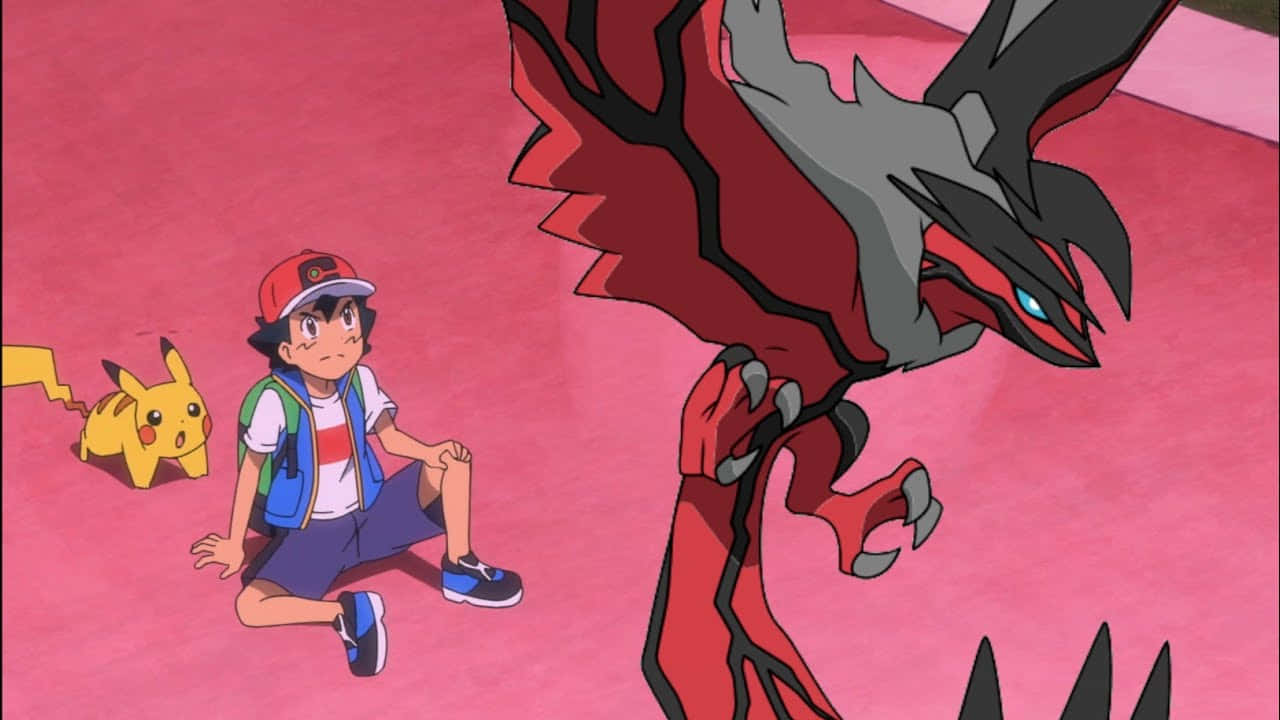 Yveltal With Ash And Pikachu Wallpaper