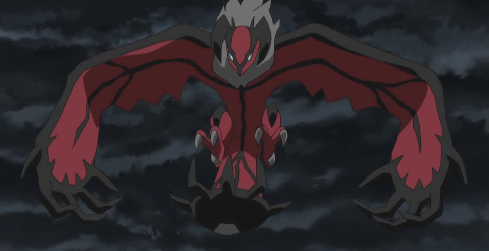 Yveltal With Dark Sky Background Wallpaper