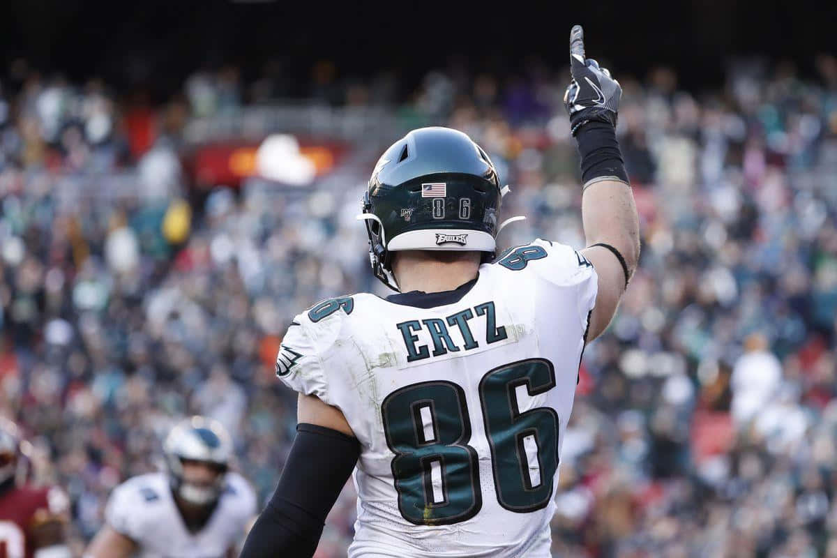 Zach Ertz Celebratingon Field Wallpaper