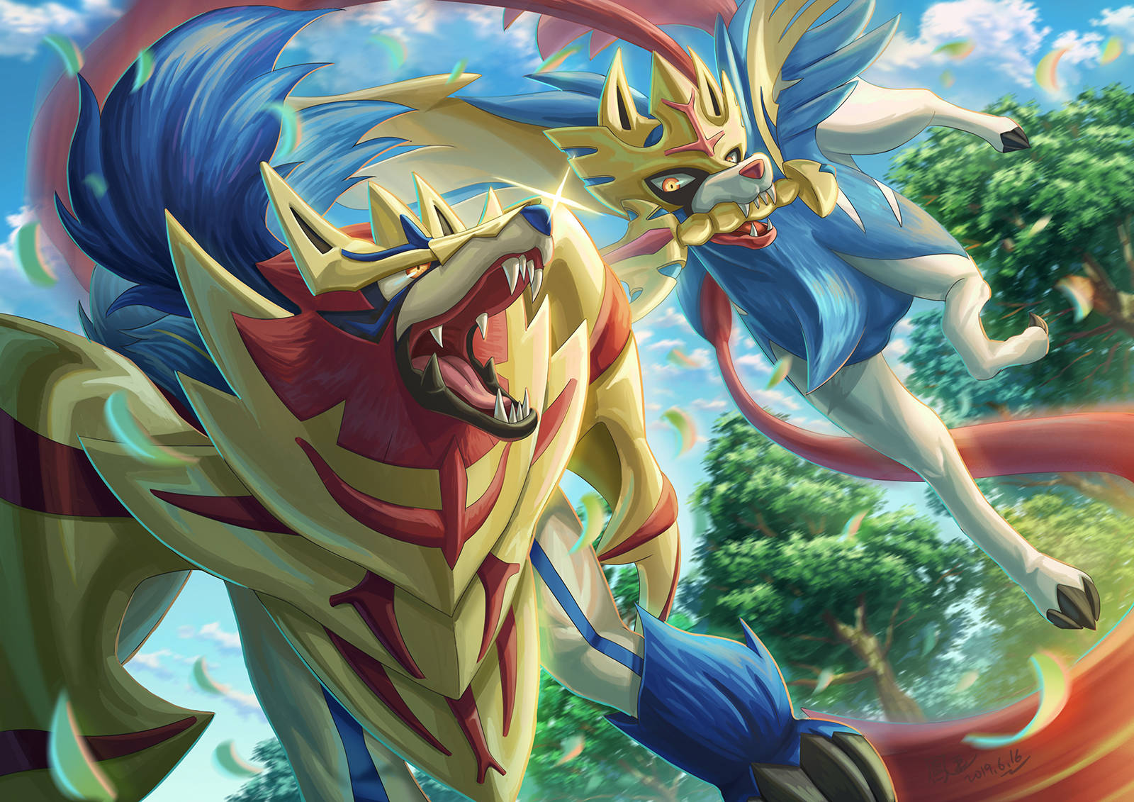 Zamazenta And Zacian From Pokemon Wallpaper