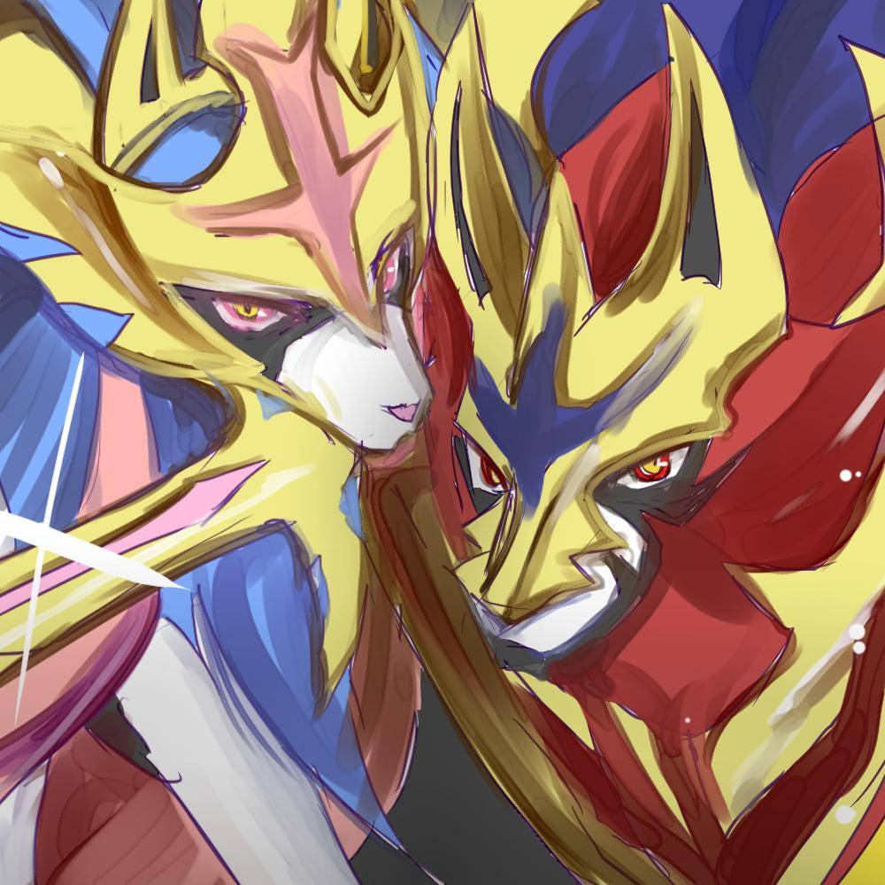 Zamazenta And Zacian Sketch Wallpaper