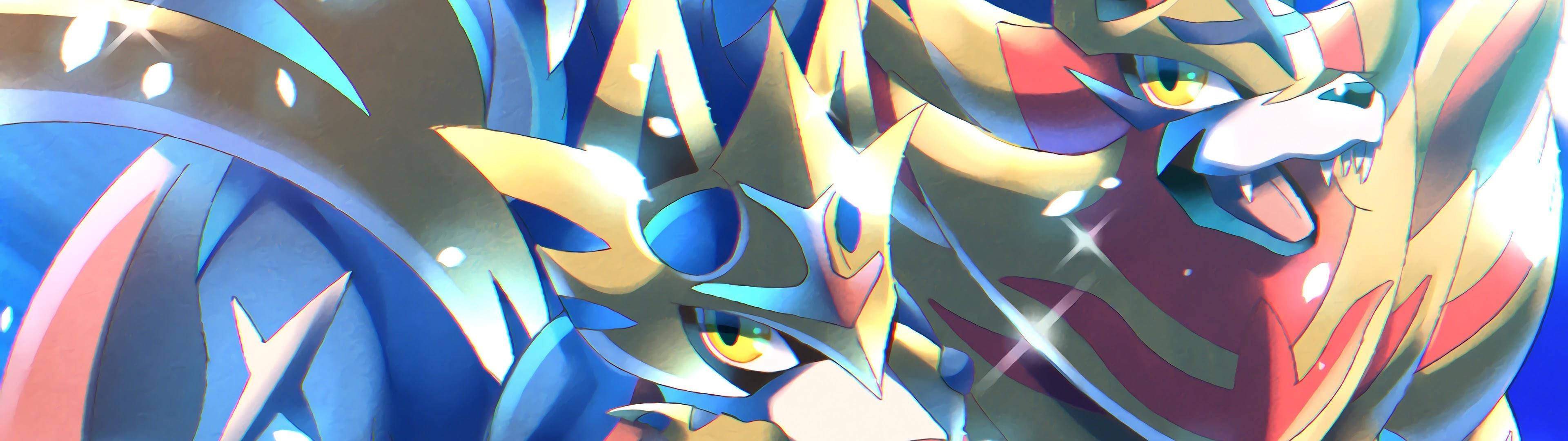 Zamazenta With Zacian Close Up Wallpaper