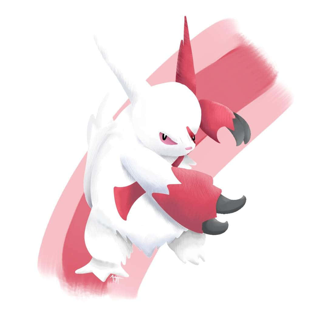 Zangoose Against White Background Wallpaper