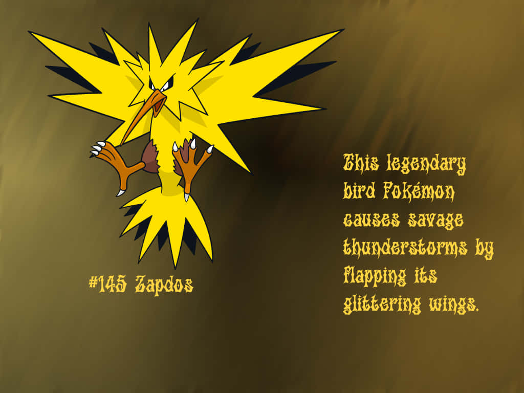 Zapdos With Description Wallpaper