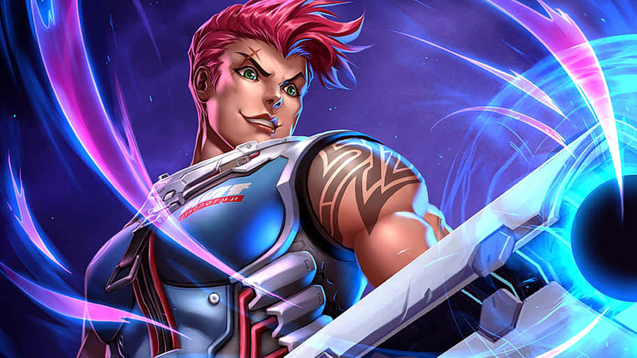 Zarya Flexing Her Might In Overwatch Wallpaper