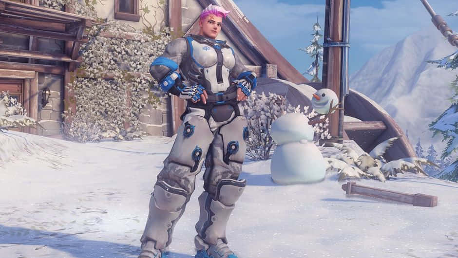 Zarya Showing Off Her Strength In Overwatch Wallpaper