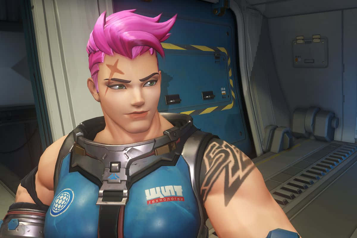 Zarya, The Graviton Surge Tank From Overwatch, Showcasing Her Might And Prowess Wallpaper