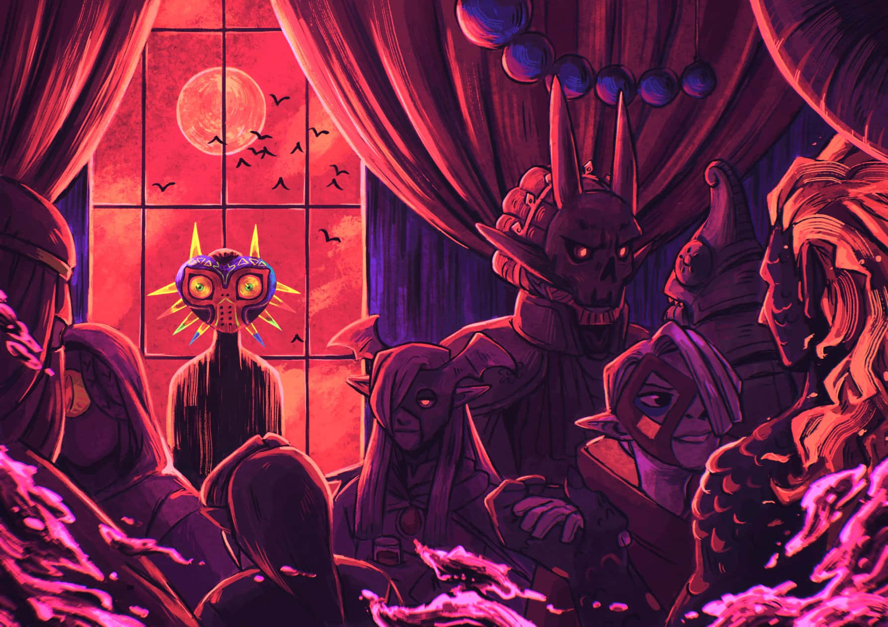 Zelda Villains Gathering Moonlit Conspiracy Wallpaper