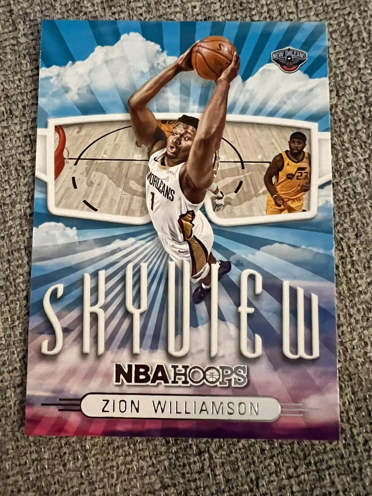 Zion Williamson Skyview N B A Hoops Card Wallpaper