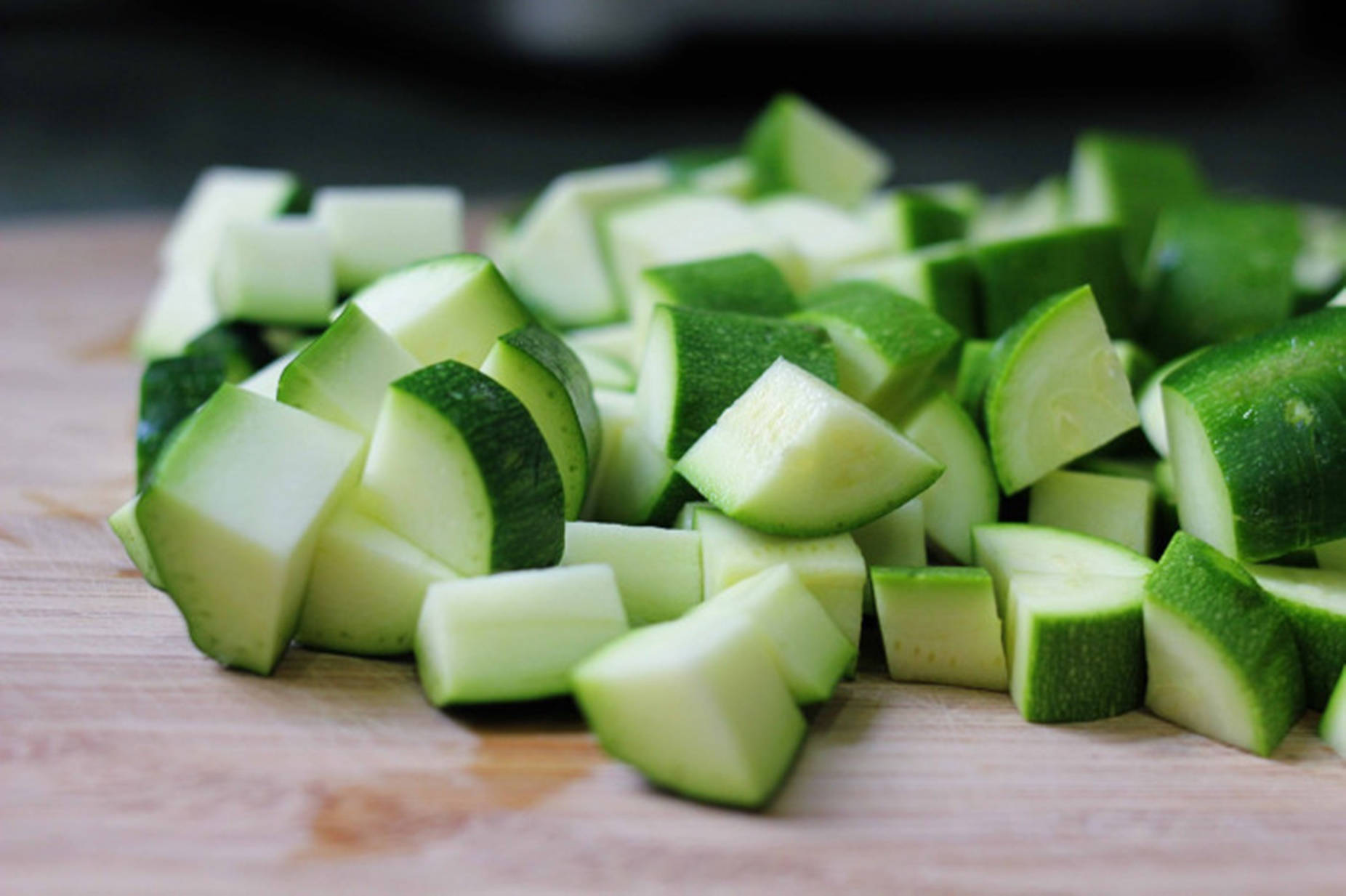 Zucchini Chopped Into Small Pieces Wallpaper