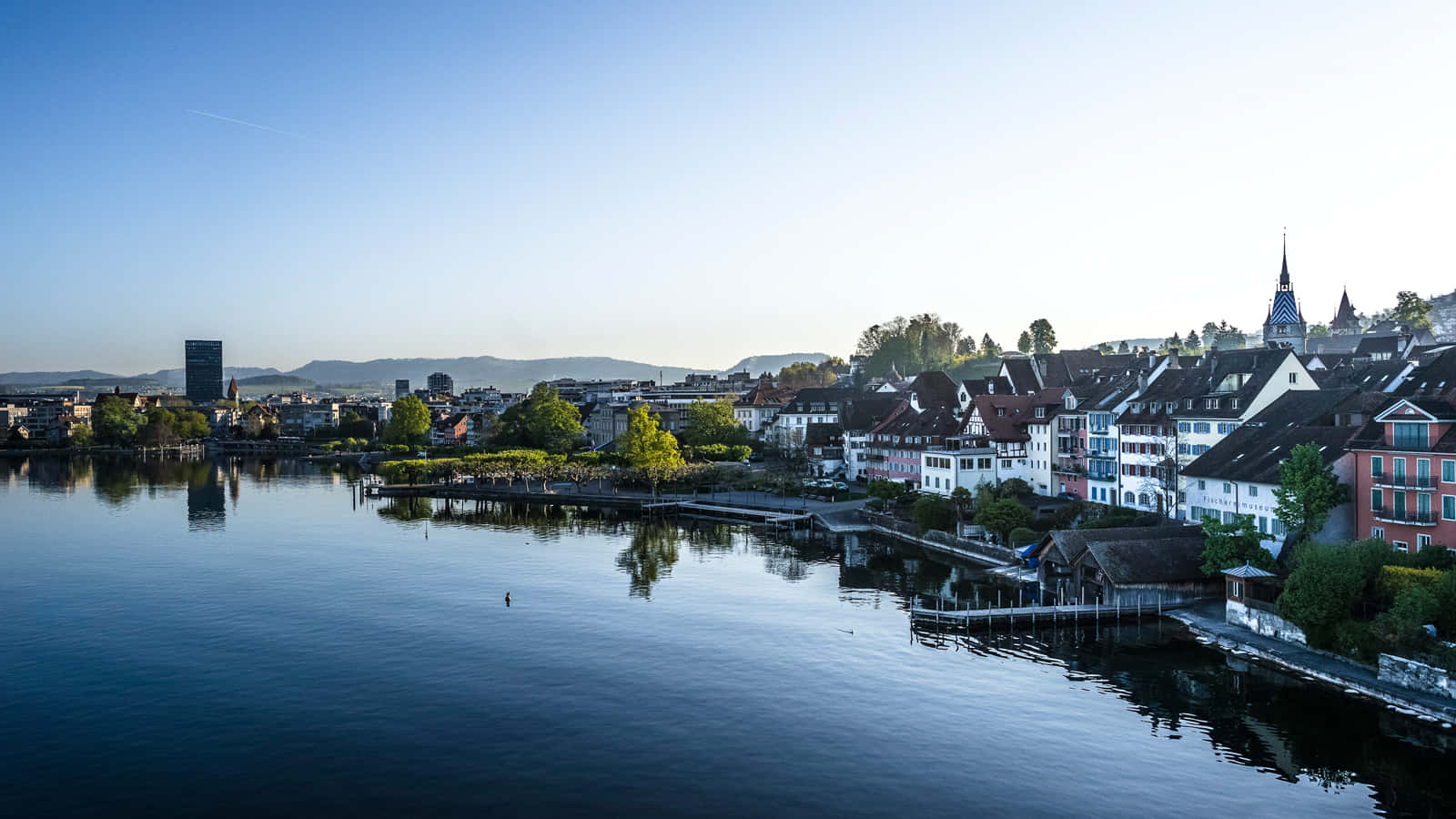 Zug Lakeside Panorama Wallpaper