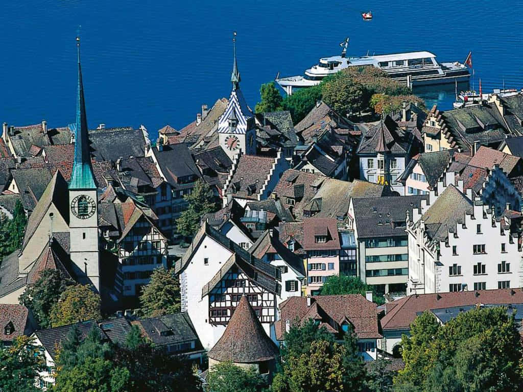 Zug_ Old_ Town_ Aerial_ View Wallpaper