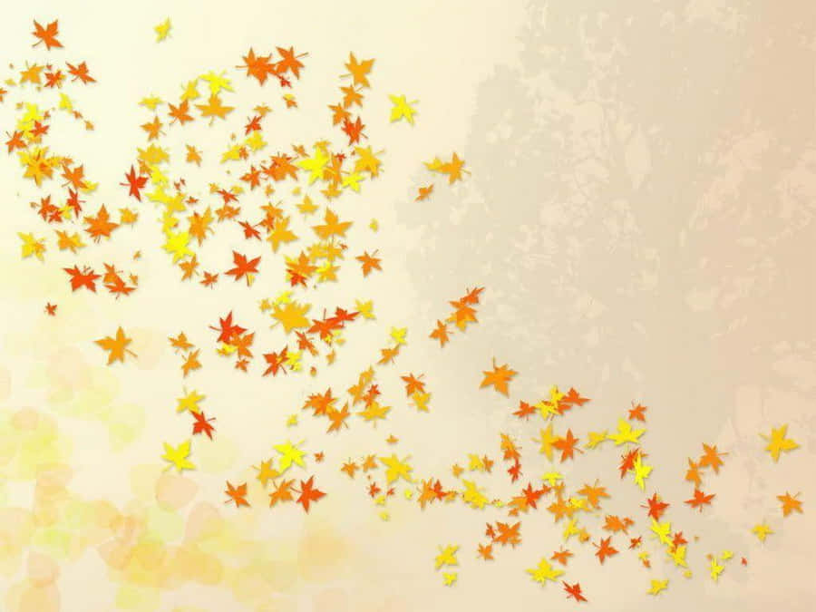 1024 X 768 Autumn Leaves Digital Art Wallpaper