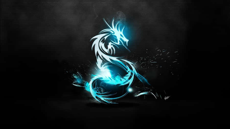 1080p Neon Blue Dragon Wallpaper