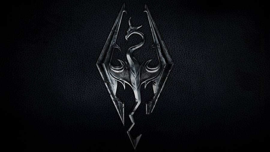 1920 X 1080 Skyrim Silver Black Logo Wallpaper