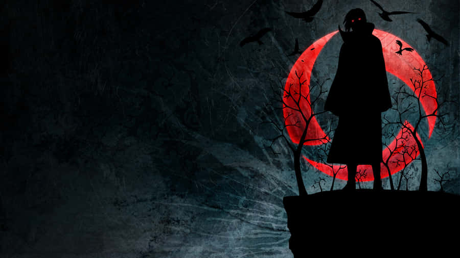 1920x1080 Anime Itachi Uchiha Silhouette Wallpaper