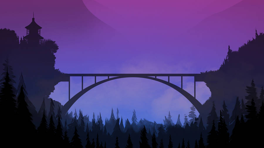 1920x1080 Hd Connecting Bridge Purple Wallpaper