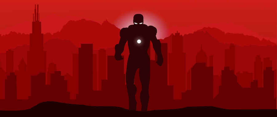 2560 X 1080 Marvel Iron Man Silhouette Wallpaper