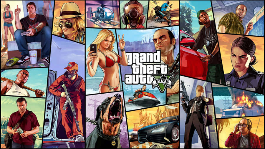 2560x1440 Gta 5 Various Scenes And Characters Wallpaper