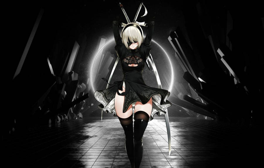 2b Black Anime Wallpaper