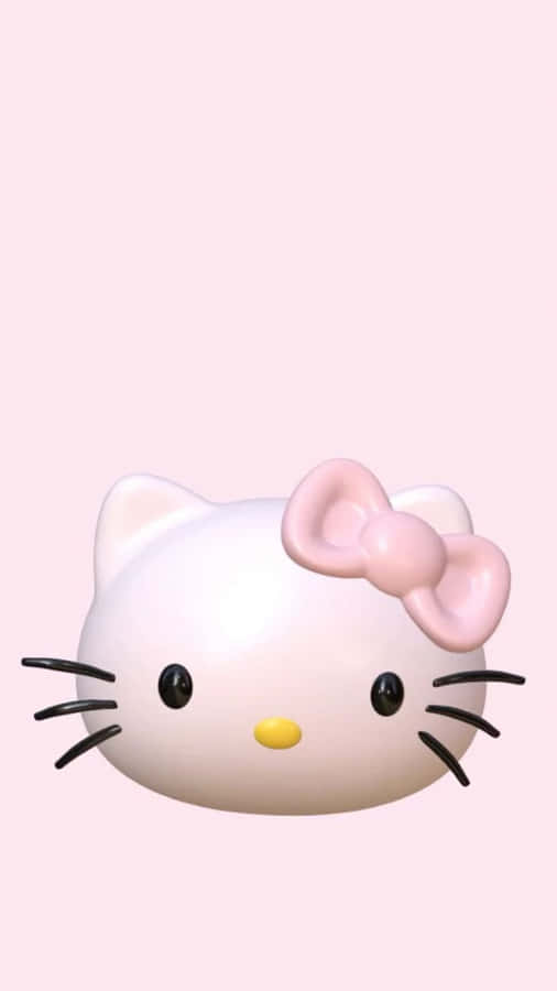 3 D Hello Kitty Head Illustration Wallpaper