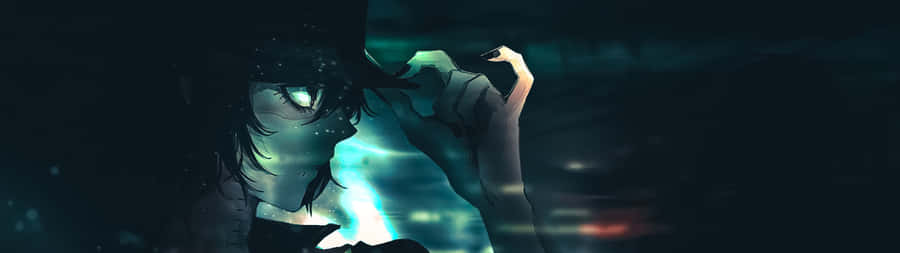 3840x1080 Anime Green And Black Wallpaper