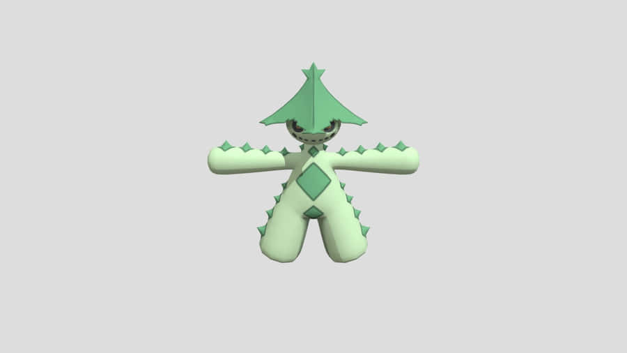 3d Cacturne On Gray Background Wallpaper