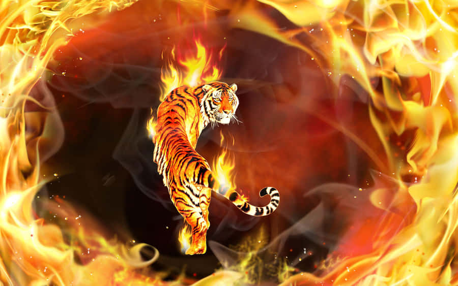 3d Fire Flames Erupting Wallpaper